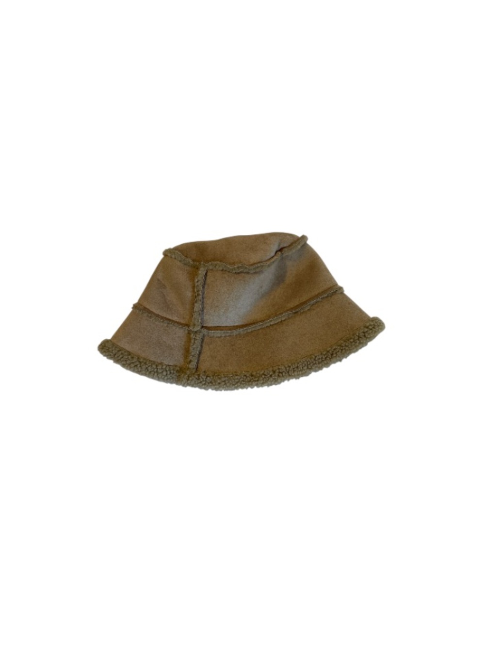 Land’s End Tan Bucket Hat with Cozy Sherpa Trim